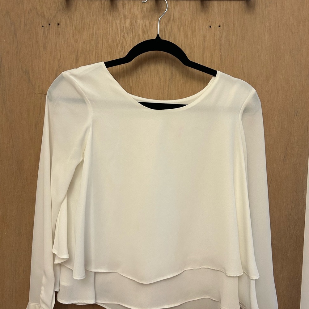Zara Cream Layered Women's Blouse